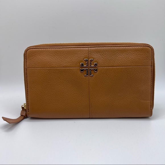 Tory Burch Handbags - NWT Genuine Tory Burch Ivy Zip Continental Wallet In Honey Brown Leather